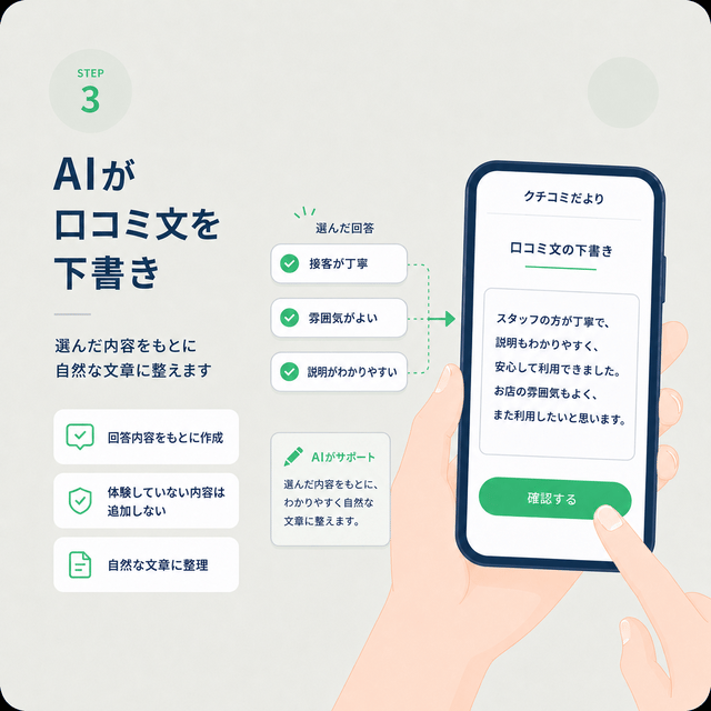 STEP 3 AIが口コミ文を下書き